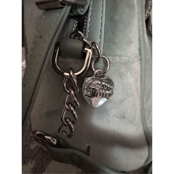 Heritage vintage y2k style mint green velour studded  juicy couture queen satche - Picture 6 of 7